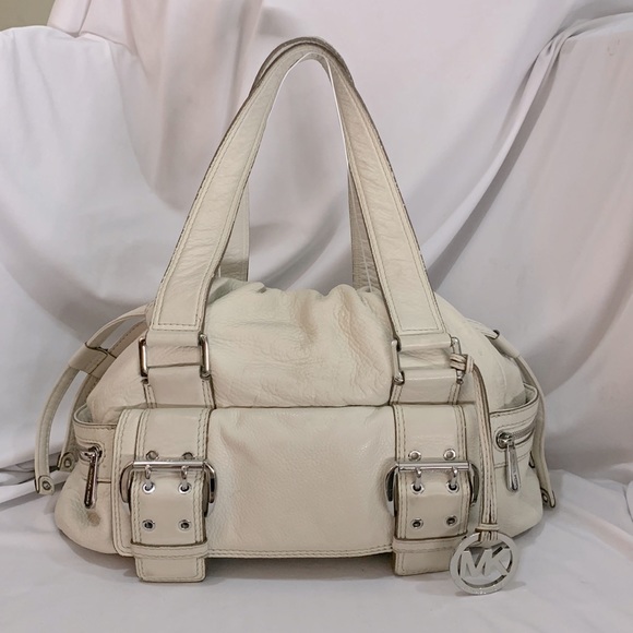 MICHAEL KORS Cream Pebbled Leather Satchel Purse - Picture 13 of 13